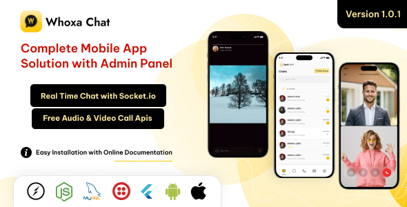 Whoxa App – Whatsapp Clone App | Chat App iOS | Chat App Android | Nodejs Chat App | Chat Messenger