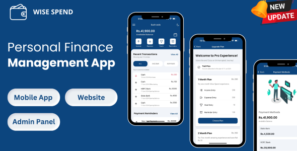 Wise Spend – Personal Finance Management App  Website with Subscription Model (ionic 7  Laravel)