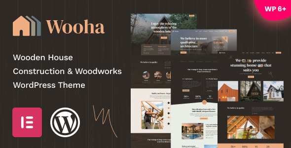 Wooha – Wooden House Construction  Woodworks WordPress Theme