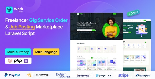 Workzone – Freelancer Marketplace for Gig Service Order  Job Posting Laravel Script