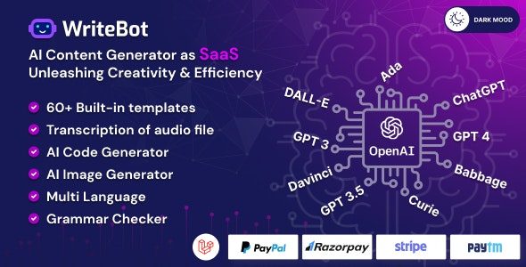 WriteBot – AI Content Generator SaaS Platform