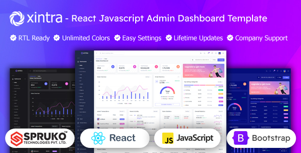 Xintra – Bootstrap Admin Dashboard React Template