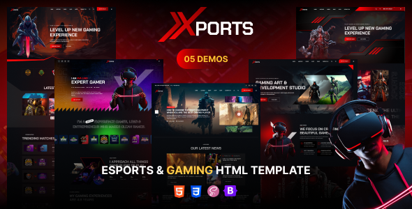 Xports – eSports and Gaming HTML Template