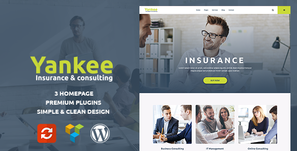 Yankee – Insurance  Consulting WordPress Theme