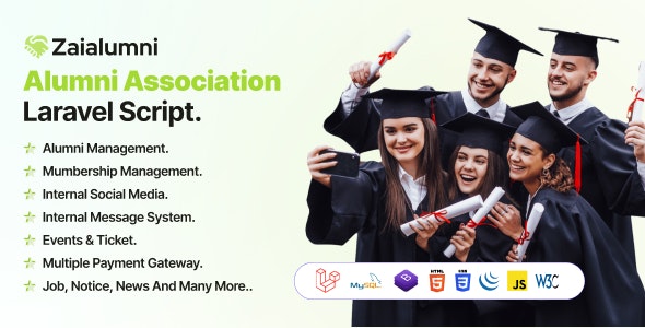 Zaialumni – Alumni Association Laravel Script / Alumni Management Software.