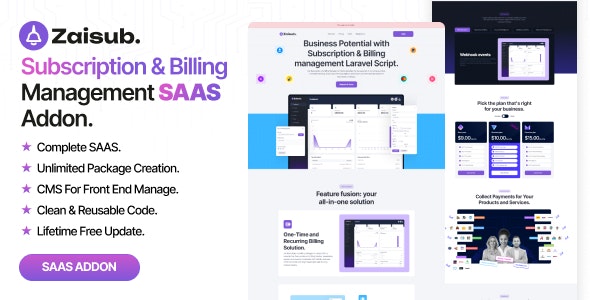 Zaisub – Subscription  Billing management SAAS Addon.