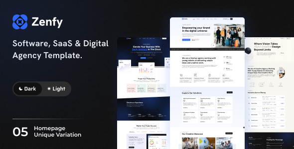 Zenfy – Software, SaaS  Digital Agency Template