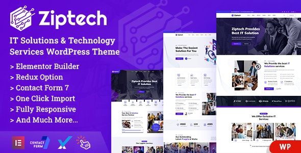 Ziptech – IT Solutions Technology WordPress Theme