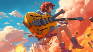 Haruhara with bass guitar wallpaper – animewallpaper