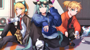 Hatsune Miku, Len Kagamine & Rin Kagamine by fvgyvr000 251 wallpaper – animewallpaper
