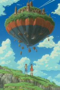 beautiful flying castle wallpaper - animewallpaper