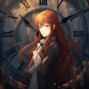 clock behind a girl wallpaper – animewallpaper