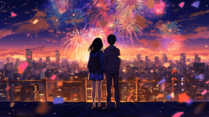 couple watch firework wallpaper – animewallpaper