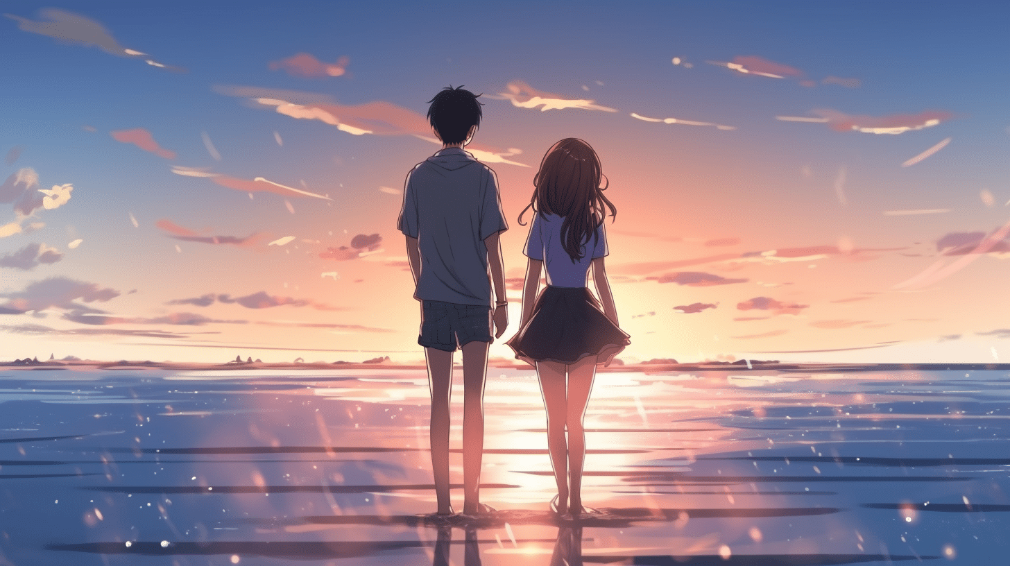 couple watch sunrise wallpaper - animewallpaper | Anime Wallpapers