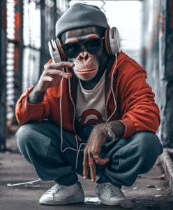 monkey listening to music wallpaper – animewallpaper