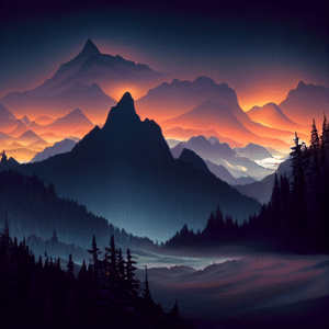 nightfall in mountains wallpaper – animewallpaper