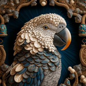 parrot made of seashells wallpaper – animewallpaper