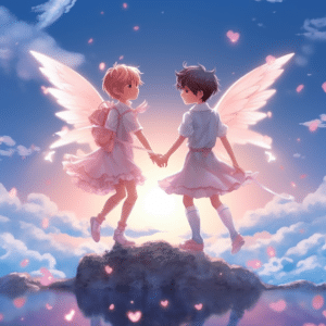 two cute lover angels wallpaper – animewallpaper