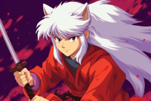 white hair Inuyasha holding sword wallpaper – animewallpaper