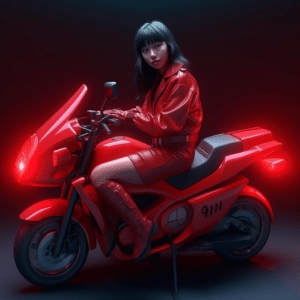 woman sitting on motorcycle wallpaper – animewallpaper