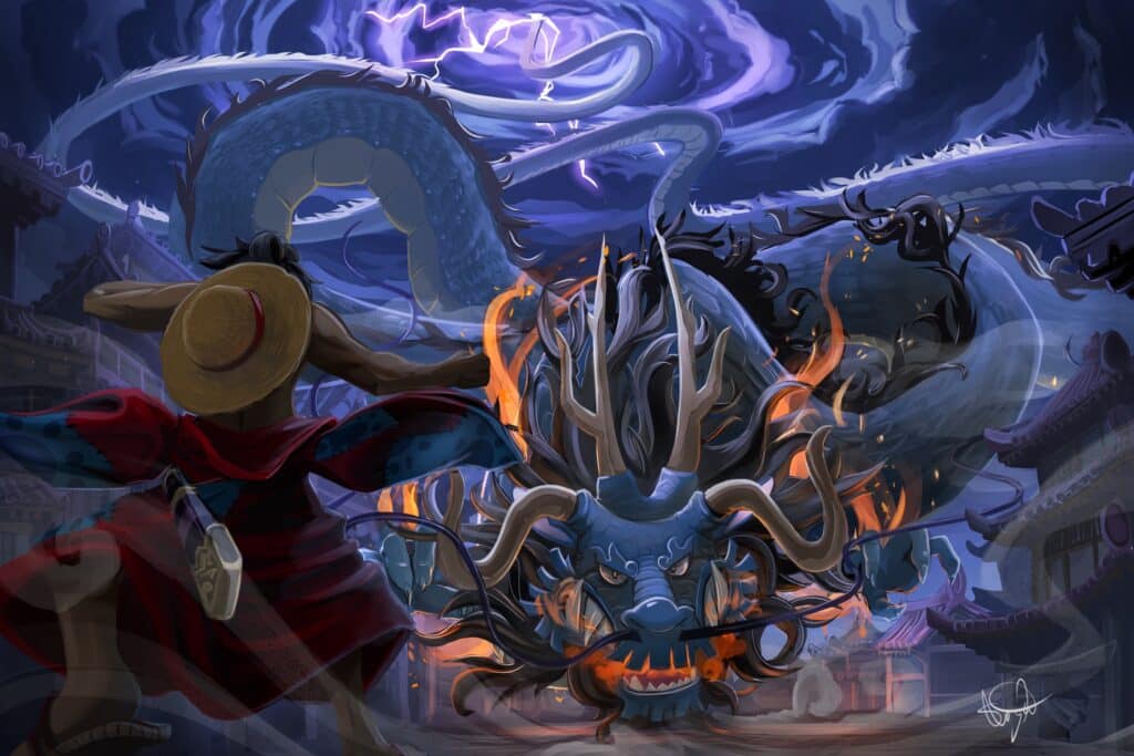 Luffy’s Fight with the Yonko Kaido by S concept27 wallpaper – AnimewallpapersGB