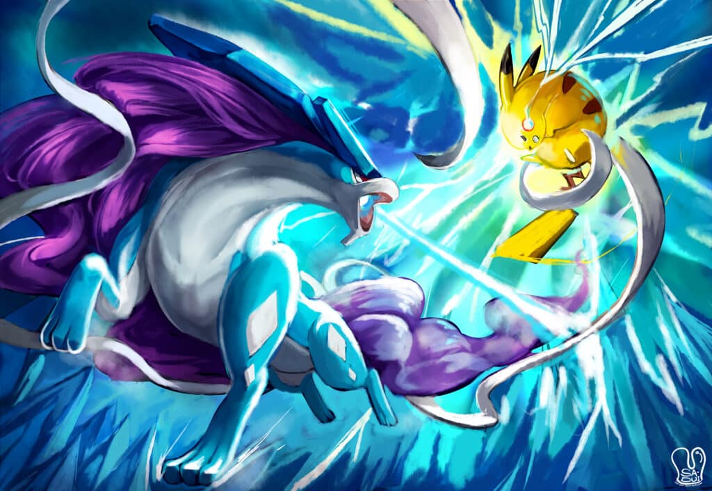 Pikachu VS Suicune by Sa Dui 39 wallpaper – AnimewallpapersGB