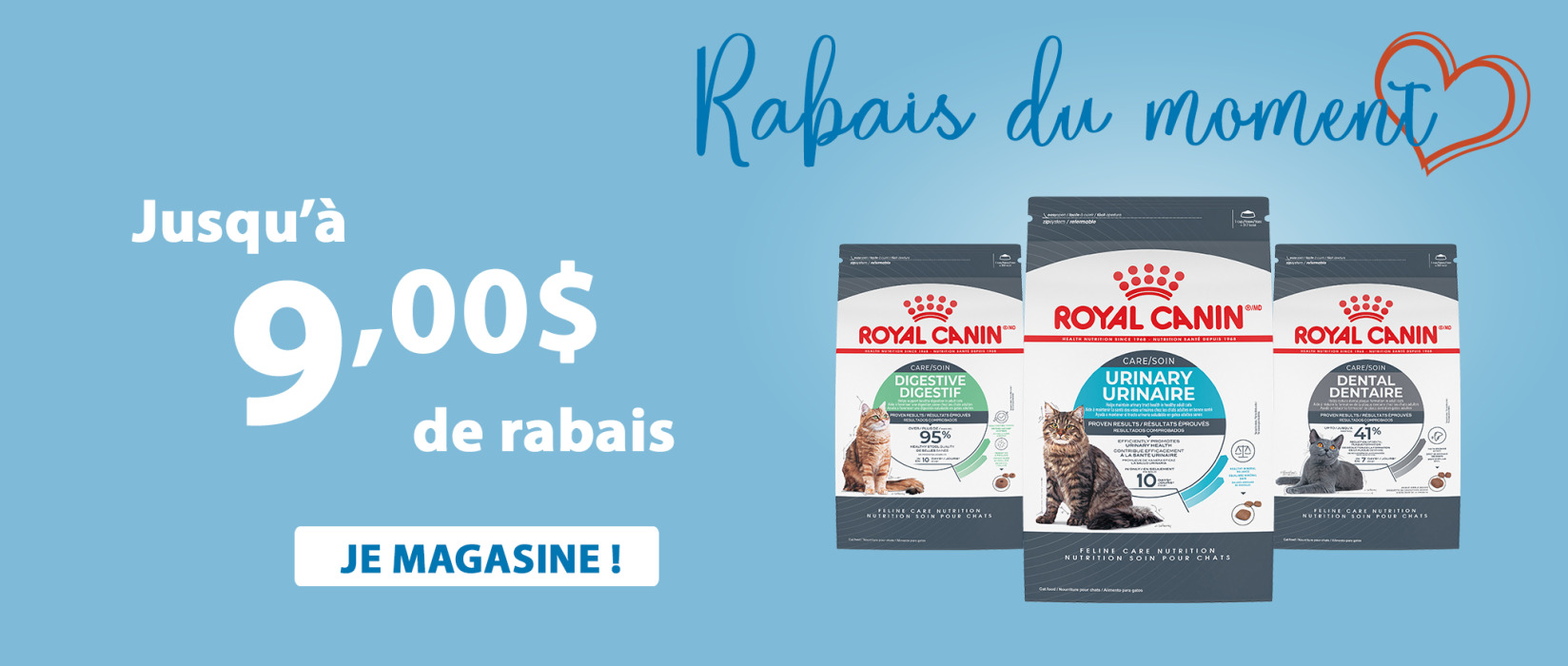 Jusqu'à 9$ de rabais sur le Royal Canin soin pour chat | AnimObouffe