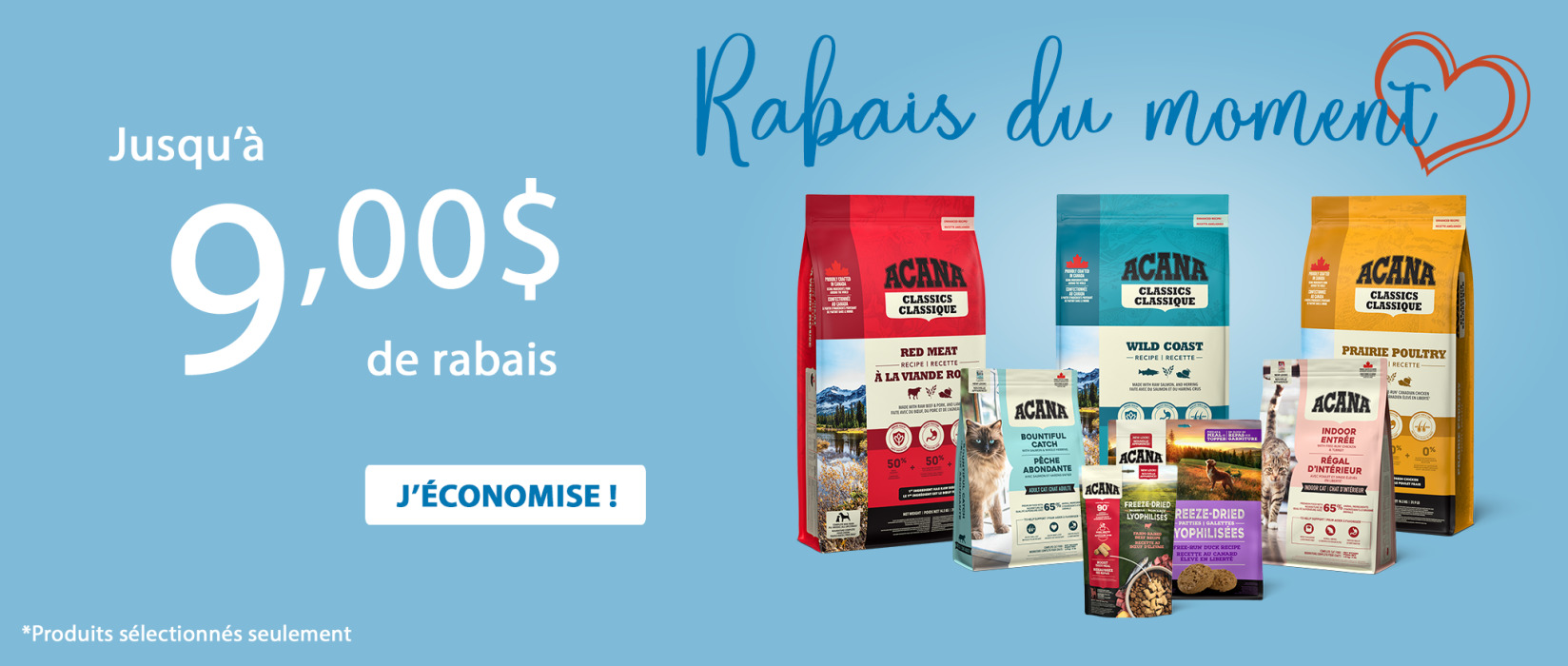 Jusqu'à 9$ de rabais sur la nourriture ACANA sélectionnée | AnimObouffe