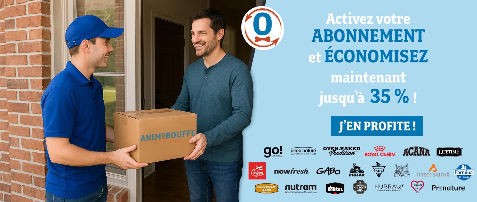 Jusqu'à 35% de rabais sur votre premier abonnement à la livraison automatique | AnimObouffe