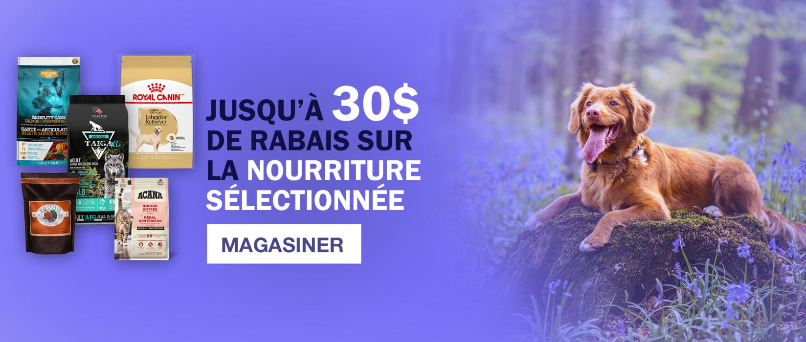 Jusqu'à 30$ de rabais sur les nourritures sélectionnées | AnimObouffe