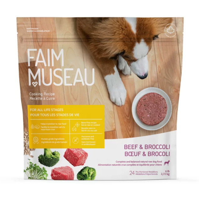 Fm119 - Nourriture crue recette à cuire boeuf & brocoli pour chiens - Faim Museau