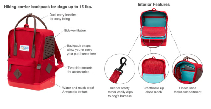 Sac à dos de transport Nomad bleu pour chiens - Kurgo