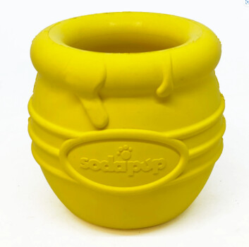Jouet interactif pour chiens pot de miel jaune - SodaPup