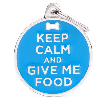 Médaille pour animaux Keep Calm Give Me Food - MyFamily