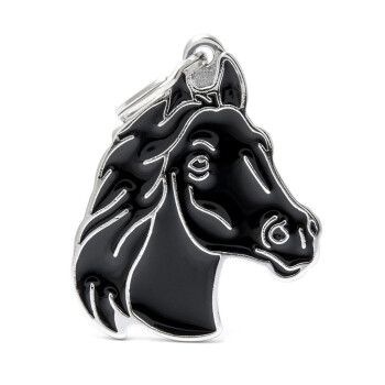 Médaille pour animaux cheval noir - MyFamily