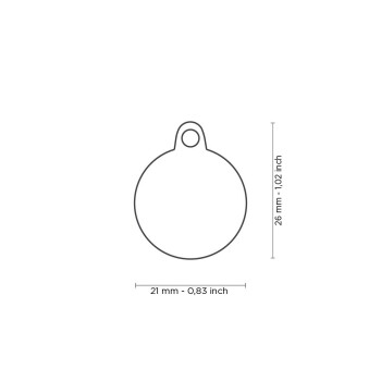 Médaille pour animaux petit cercle noir Handmade - MyFamily