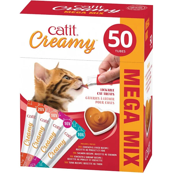 Hg44440 - Boîte de 50 collations pour chats régal crémeux assortie - Catit