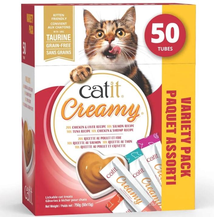 Hg44440 - Boîte de 50 collations pour chats régal crémeux assortie - Catit