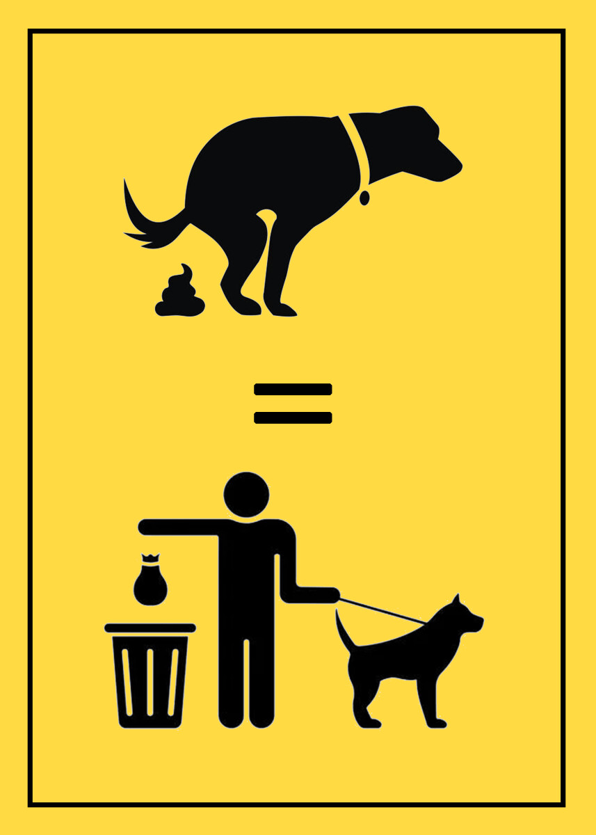 10010 - Pancarte ramasser les besoins de votre chien - AnimObouffe