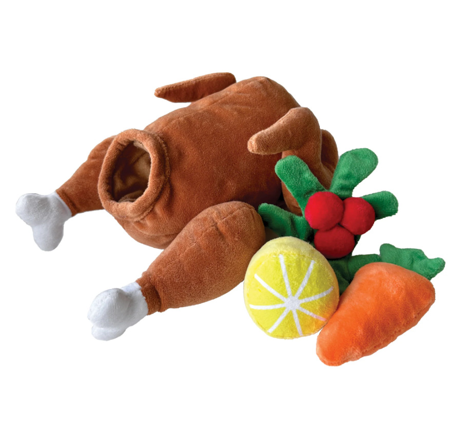 Ff428 - Peluche interactive en forme de dinde pour chiens - fouFit