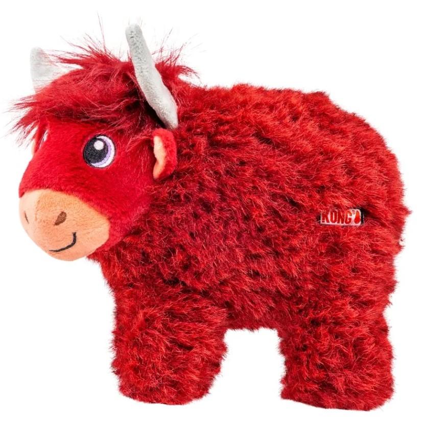 Kg2470 - Peluche en forme de vache highland rouge Toughz pour chiens - Kong