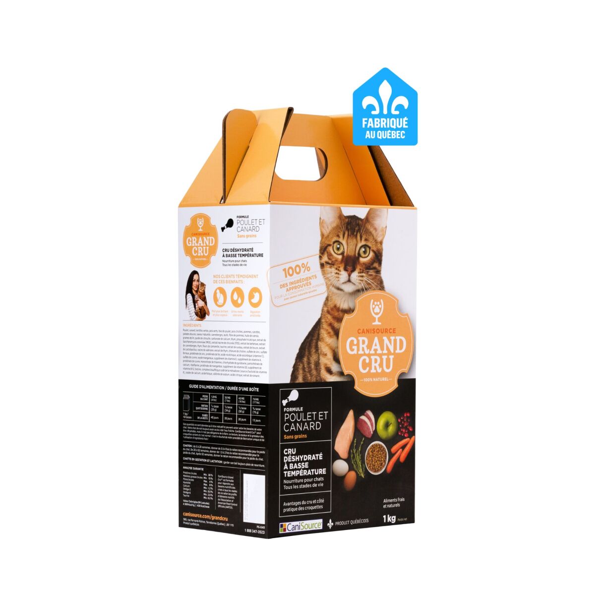 Cs9032 - Nourriture déshydratée formule poulet et canard pour chats - Grand Cru