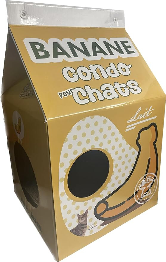 C1410 - Condo grattoir en forme de boîte de lait au banane pour chats - Simon's