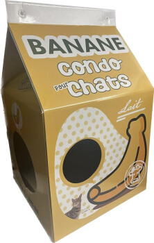 Condo grattoir en forme de boîte de lait au banane pour chats - Simon's