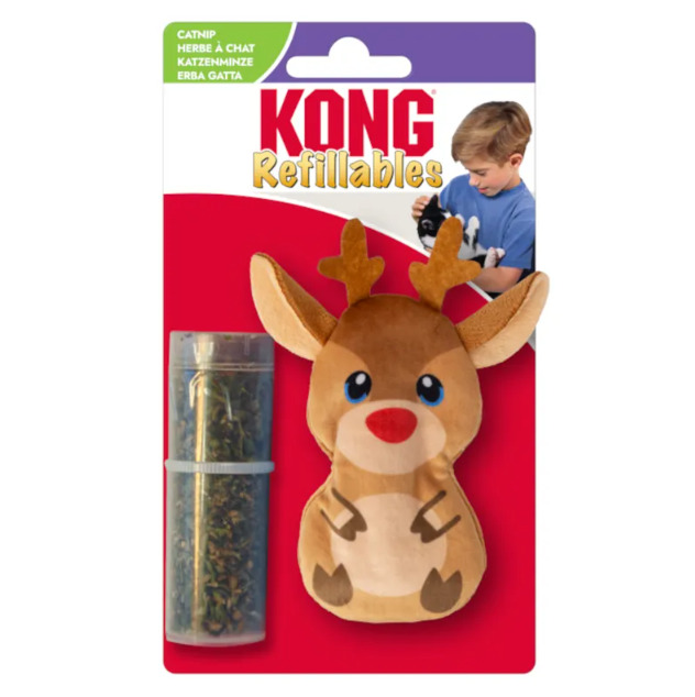Xx3111 - Peluche de  Noël en forme de renne avec herbe à chat - Kong