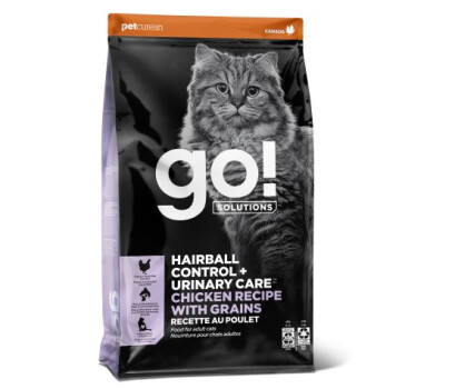 Nourriture pour chats avec grains au poulet -  Go ! Hairball Control + Urinary Care