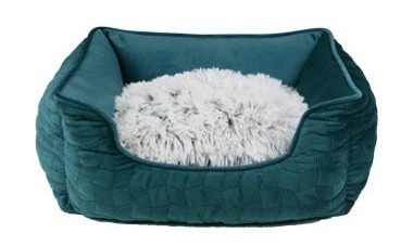 Bz04118 - Coussin avec rebord vert et blanc pour animaux -  Büd'z