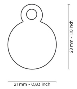 Médaille pour animaux petit rond laiton noir - MyFamily
