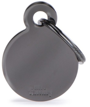 Médaille pour animaux petit rond laiton noir - MyFamily