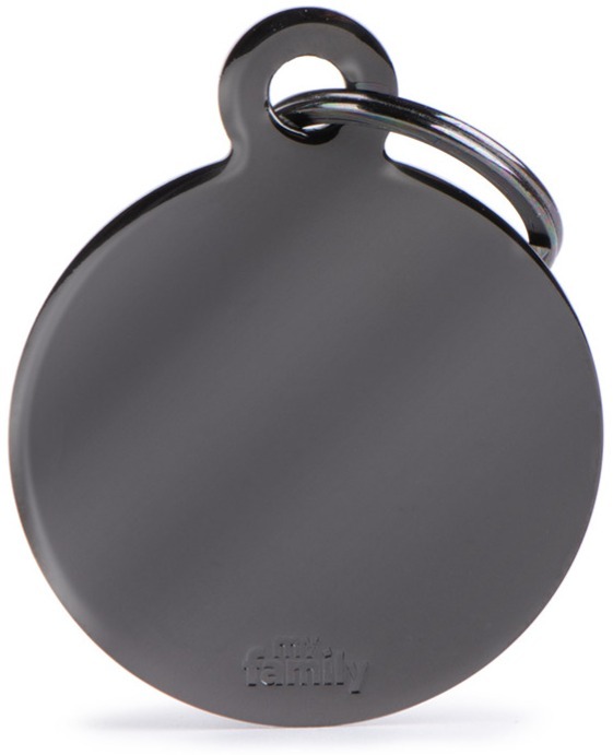 Tg1051 - Médaille pour animaux grand rond laiton noir - MyFamily